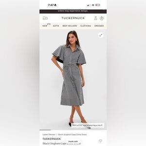 Tuckernuck Black Gingham Midi Dress